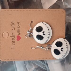 ♥️Individually $10 Or Bundle 3/$26 Handmade Silver Jack Skeleton Earrings 🤍